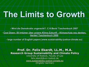 Präsentation von Felix Ekardt - Wachstum im Wandel