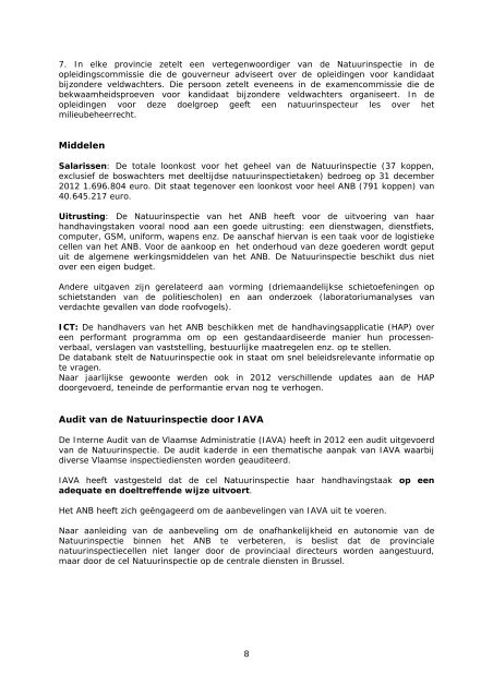 Handhavingsrapport 2012 - Agentschap voor Natuur en Bos