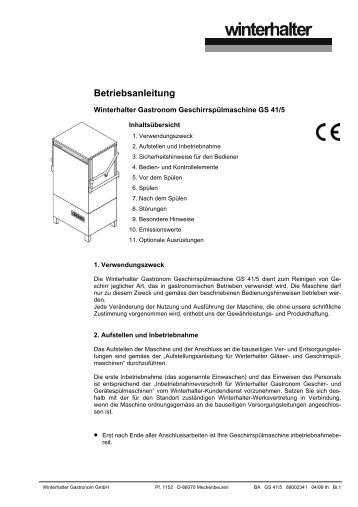 Betriebsanleitung - New Gastroline GmbH