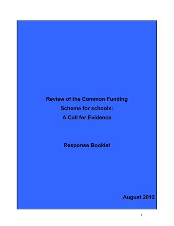 Review of the Common Funding Scheme for schools - Southern ...