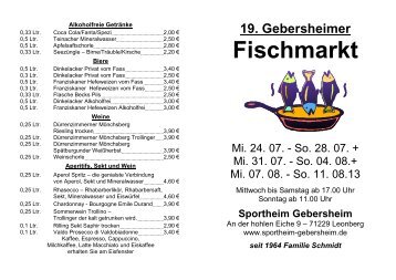 Fischmarkt 2013 - Sportheim Gebersheim