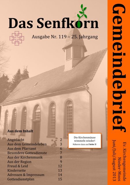 Gemeindebrief 2013-3 - Evangelische Kirchengemeinde Nieder-Moos