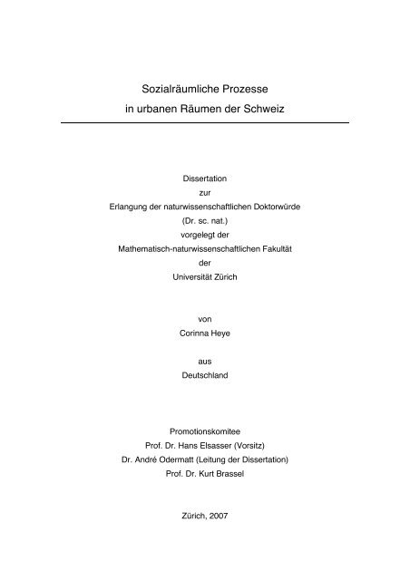 Sozialräumliche Prozesse in urbanen Räumen der ... - raumdaten