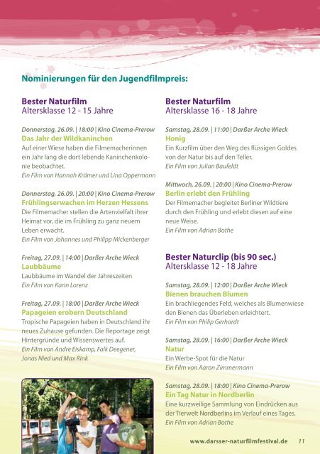 Programmheft 2013 - Darßer NaturfilmFestival