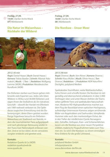 Programmheft 2013 - Darßer NaturfilmFestival