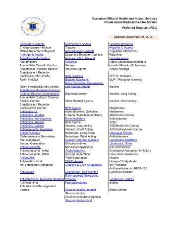 Preferred Drug List - Executive Office of Health & Human Services