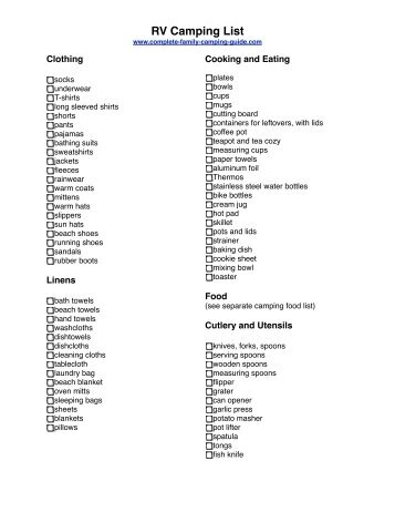 Resource image intended for rv checklist printable Agile image with rv checklist printable