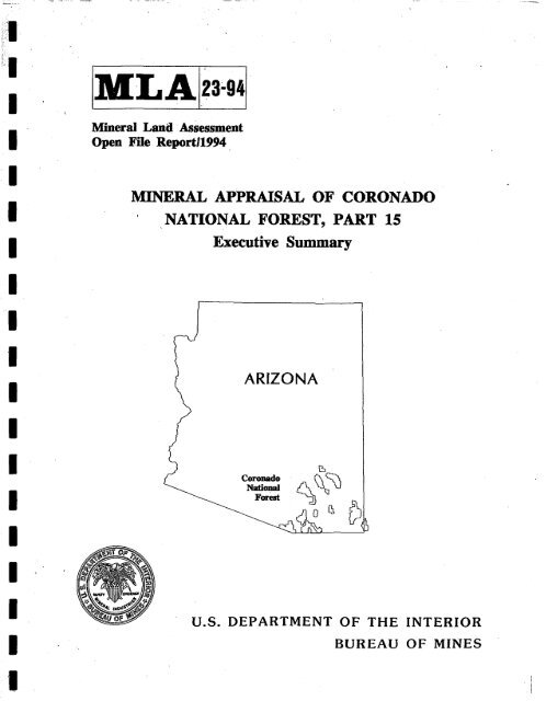 MLA 23-94 - State of Arizona Department of Mines and Mineral ...