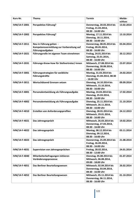 Programm für Führungskräfte 2014 - Verwaltungsakademie Berlin