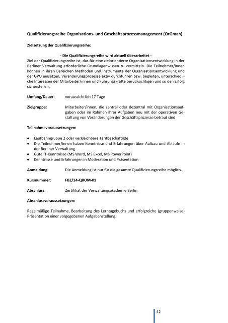 Programm für Führungskräfte 2014 - Verwaltungsakademie Berlin
