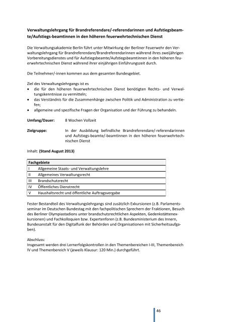 Programm für Führungskräfte 2014 - Verwaltungsakademie Berlin