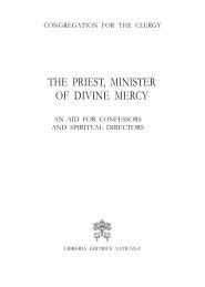 the priest, minister of divine mercy - Congregation for the Clergy