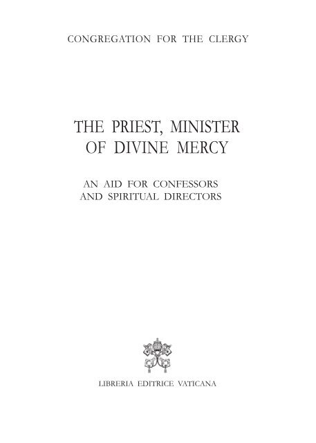 the priest, minister of divine mercy - Congregation for the Clergy