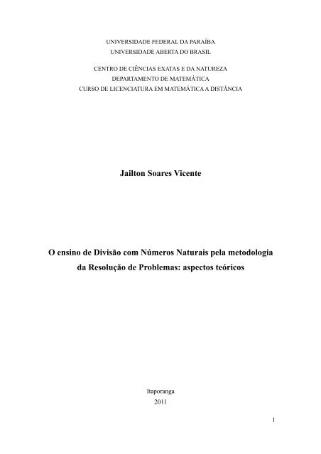 DIVISAO COM NUMEROS NATURAIS - Matemática