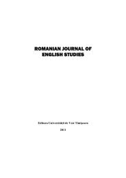 romanian journal of english studies - West University of Timisoara