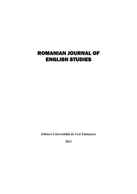school pope Infect romanian journal of english studies - West University of Timisoara