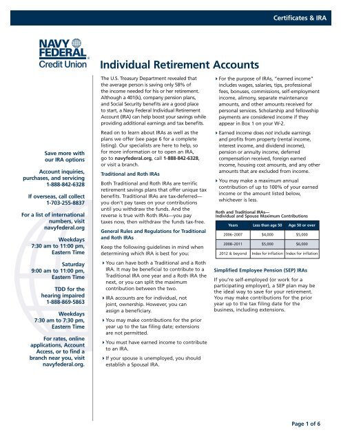 Individual Retirement Accounts - Navy Federal Credit Union