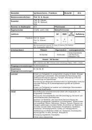 B14 Synthesechemie - Praktikum 1