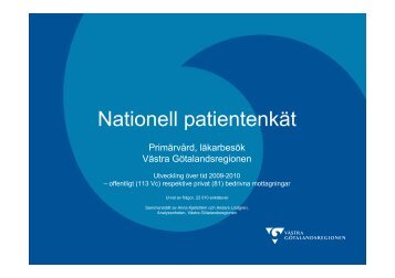 Nationell patientenkät primärvård höst 2010, offentlig privat - Västra ...