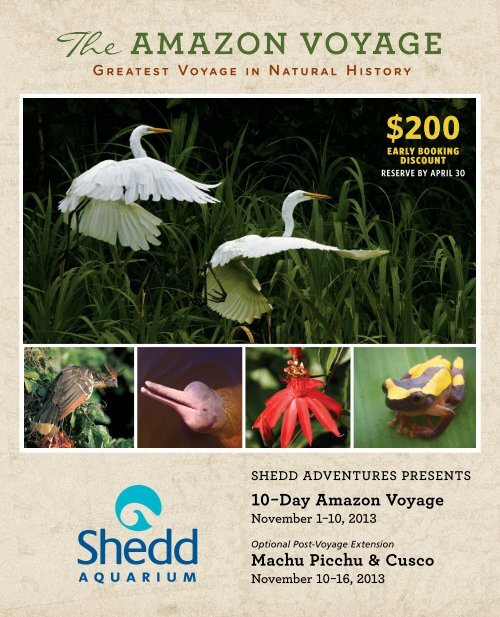 Download the journey brochure for full details. - Shedd Aquarium