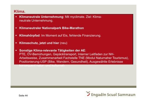 Präsentation von Urs Wohler, Direktor Engadin Scuol Samnaun ...