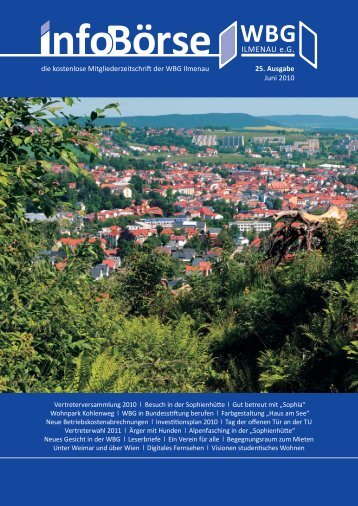 Die Kostenlose Mitgliederzeitschrift Der WBG Ilmenau 25. Ausgabe