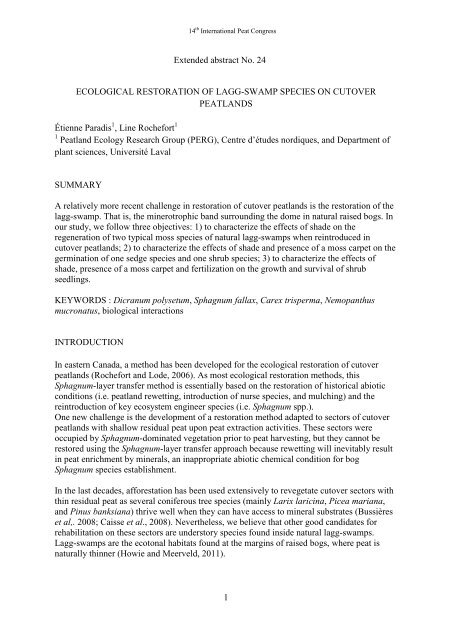 Abstract No : 201/24 - Peatland Ecology Research Group ...