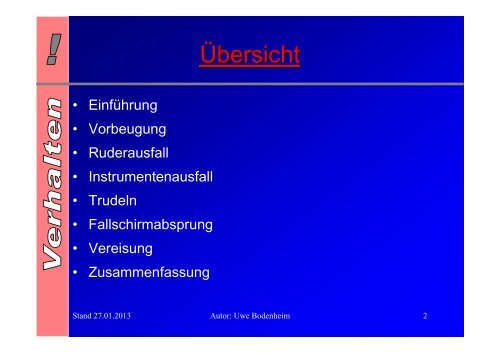 Ausbildungsabschnitt A: Verhalten in besonderen Fällen - SFG ...