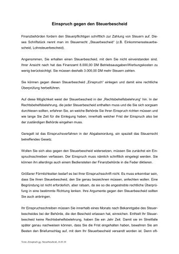 Steuerbescheid - leichtleben.de