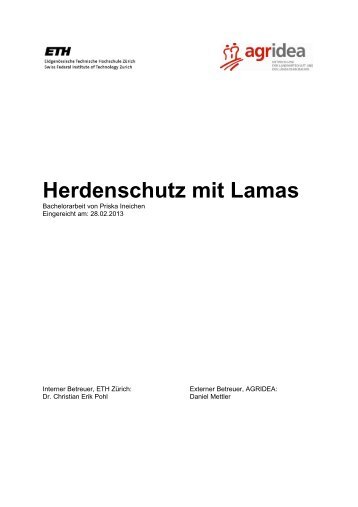 Bachelor-Arbeit "Herdenschutz mit Lamas"