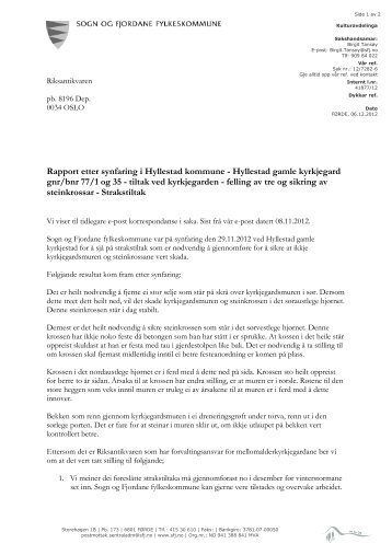 Rapport etter synfaring i Hyllestad kommune - Hyllestad gamle ...
