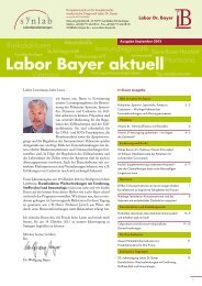 Labor Bayer aktuell – Ausgabe September 2013 - Labor Dr. Bayer