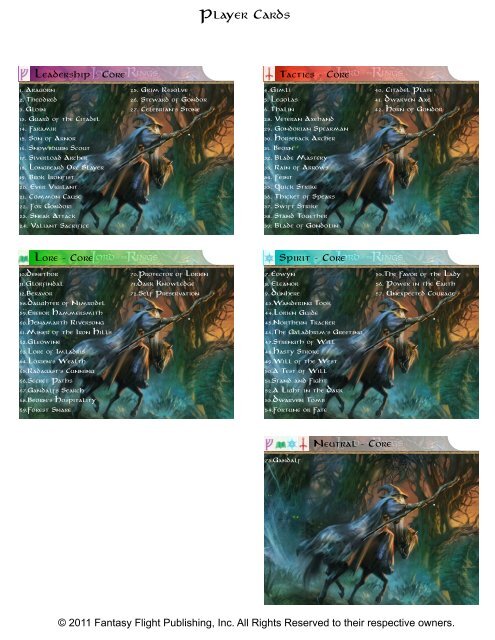 paulradagast's LotR LCG Card Dividers a la godurmyall ... - Uplay.it