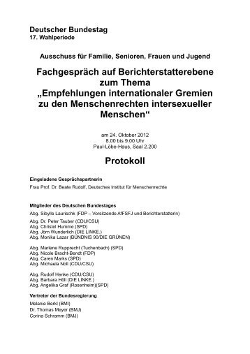 Protokoll (PDF) - Menschenrechte auch für Zwitter!