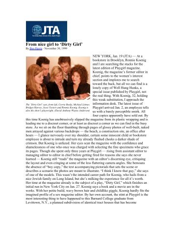 "From Nice to 'Dirty Girl'" JTA.org (Jewish ... - Ronnie Koenig