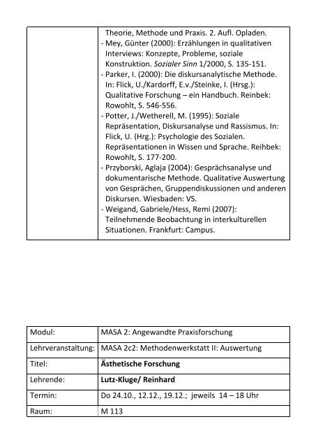 Studiengang Master Soziale Arbeit (M.A.)