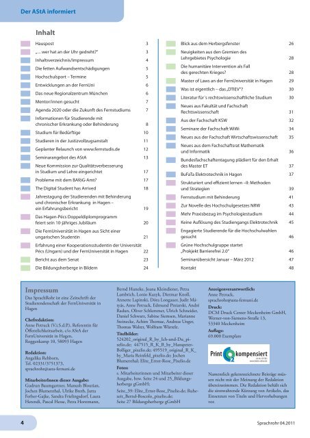 Die Zeitschrift der Studierendenschaft der FernUniversität in Hagen ...