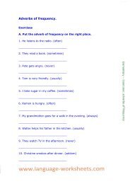 Adverbs of frequency. - Language worksheets