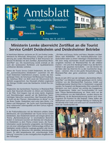 Amtsblatt - KW 29 - Verbandsgemeinde Deidesheim