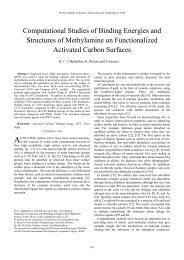 Computational Studies of Binding Energies and Structures of ...