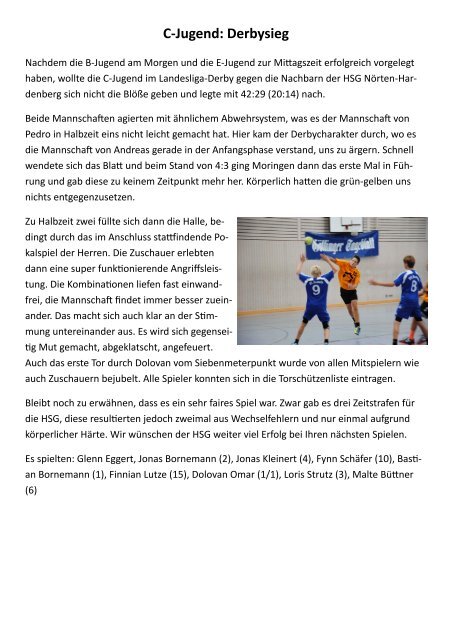 Hallenheft 16.11.13 (vs. HV Lüneburg) - MTV Moringen