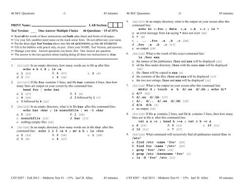Midterm Test #1 PDF - Teaching - Ian! D. Allen