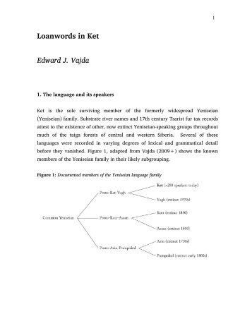 Loanwords in Ket Edward J. Vajda - Linguistics