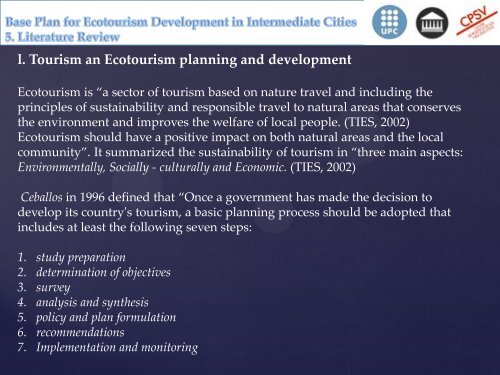 Proposal of master thesis Base Plan for Ecotourism Development in ...