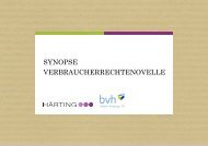 SYNOPSE VERBRAUCHERRECHTENOVELLE