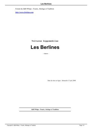 Les Berlines - J&B Whips