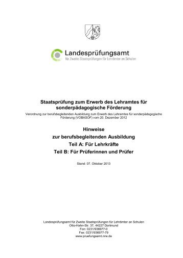 Hinweise (VOBASOF) [pdf-Datei: 493 kByte] - Landesprüfungsamt ...