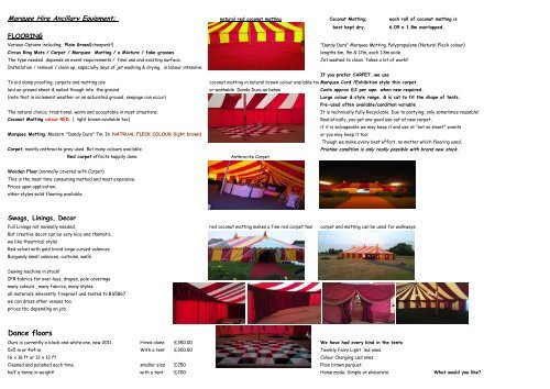 Marquee Hire Prices List and Tent Rental Guide 2013 - Bigtopmania