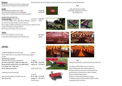 Marquee Hire Prices List and Tent Rental Guide 2013 - Bigtopmania