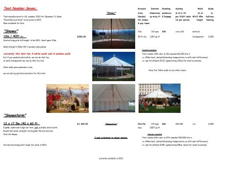 Marquee Hire Prices List and Tent Rental Guide 2013 - Bigtopmania